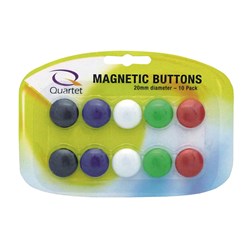 QUARTET MAGNET BUTTONS 20MM ASST PK10